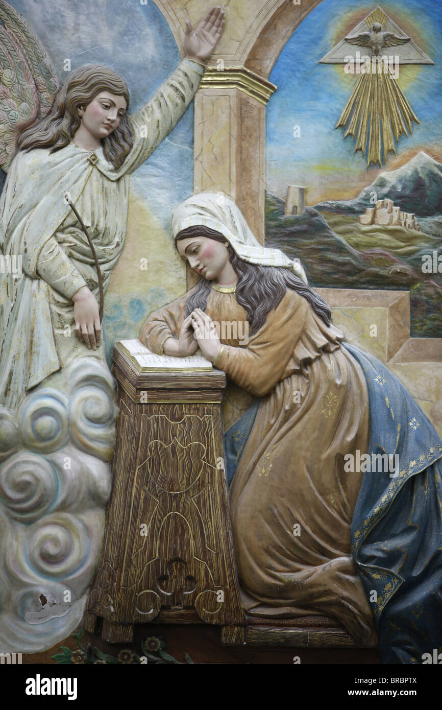 Annunciation sculpture in St. Mary of Nazareth church, Sweifieh, Amman,  Jordan Stock Photo - Alamy