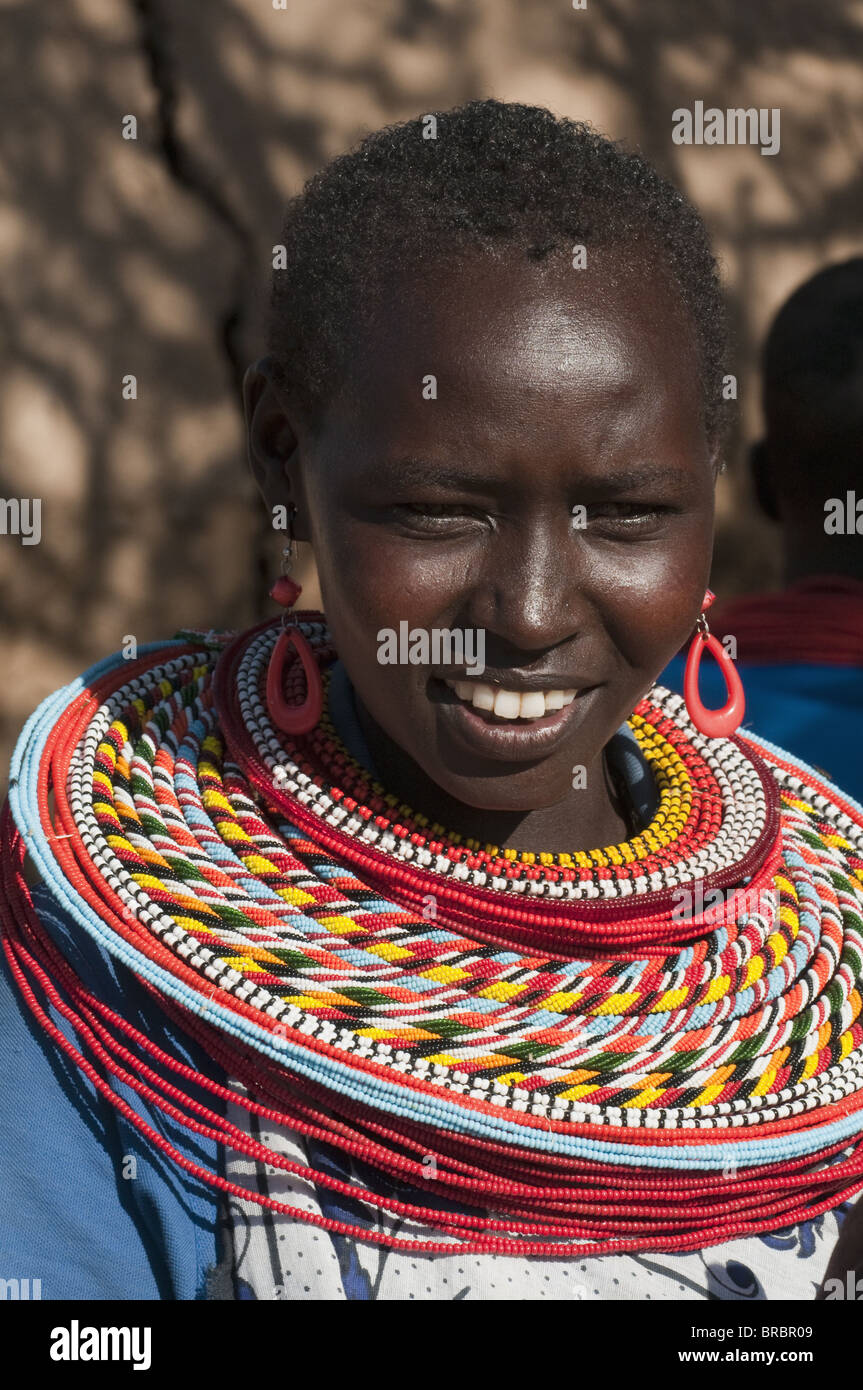 Samburu woman, Loisaba Wilderness Conservancy, Laikipia, Kenya, East Africa Stock Photo
