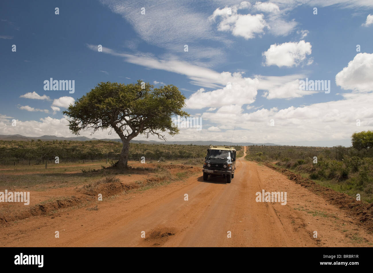 Off-road vehicle, Laikipia, Kenya, East Africa Stock Photo