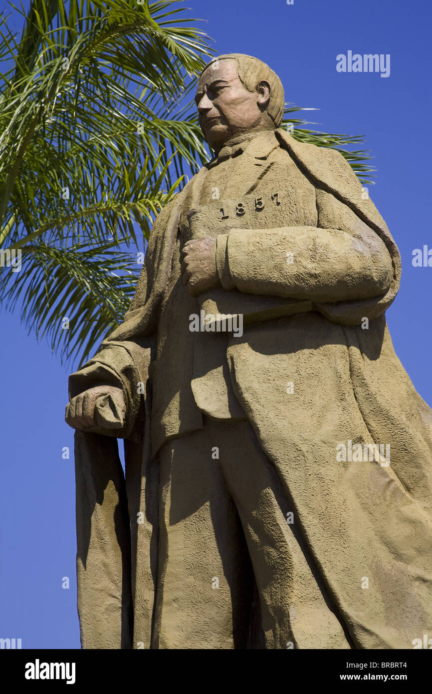 Statue of Benito Juarez on the Malecon, Acapulco City, State of Guerrero, Mexico Stock Photo