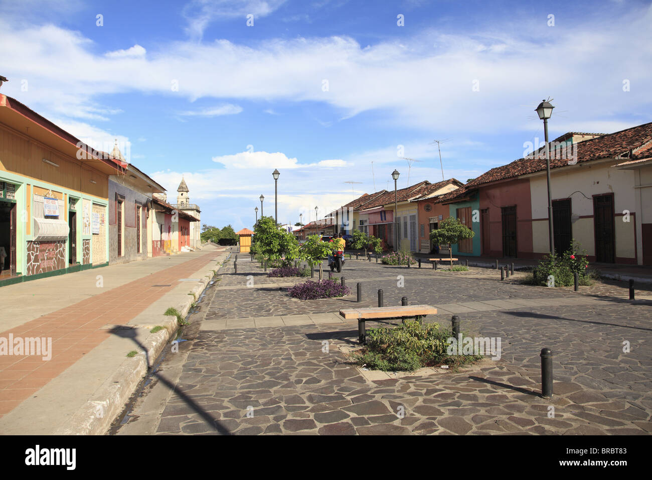 Calle La Calzada, Granada, Nicaragua, Central America Stock Photo