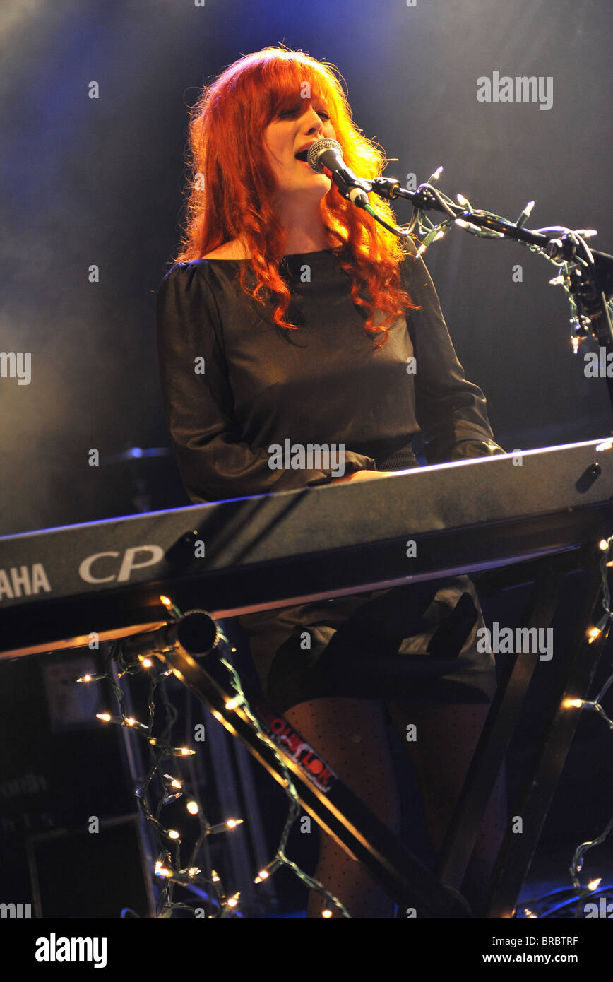 Alison Sudol of A Fine Frenzy performs on stage at the O2 Shepherds Bush Empire on the 9th May 2010. Stock Photo