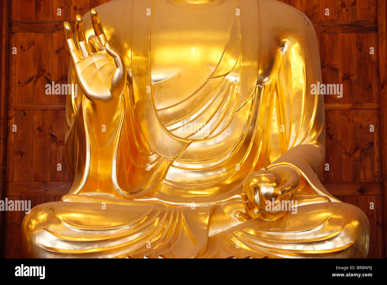 Detail of the medicine bowl, Bhaisajya Buddha (Medicine Buddha) (Buddha of Healing), Jogyesa Temple, Seoul, South Korea Stock Photo