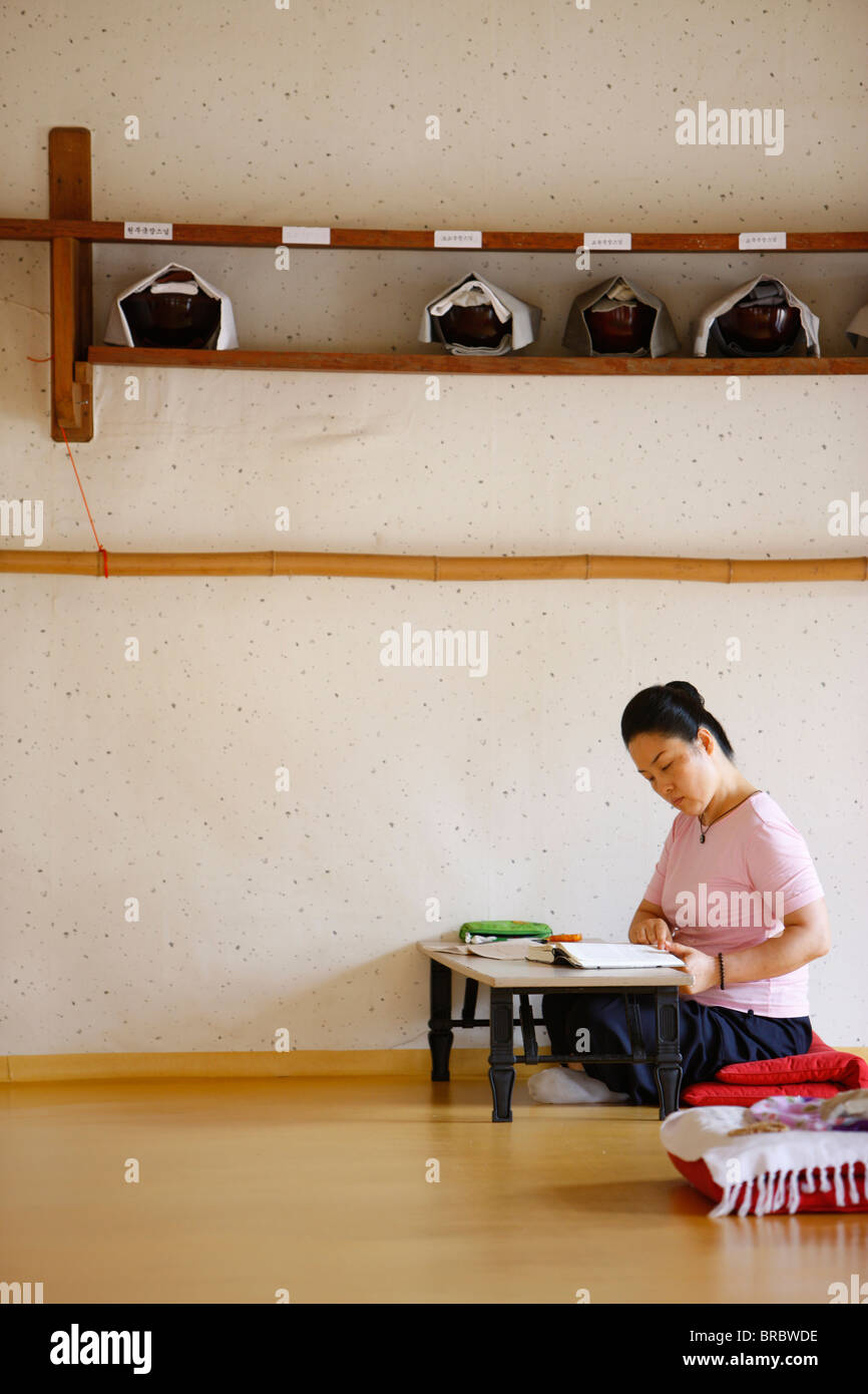 Buddhist lecture, Bongeunsa temple, Seoul, South Korea Stock Photo