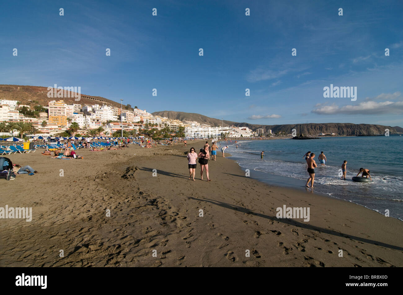 Beach at Playa Americas, Tenerife, Canary Islands, Spain, Atlantic Stock Photo