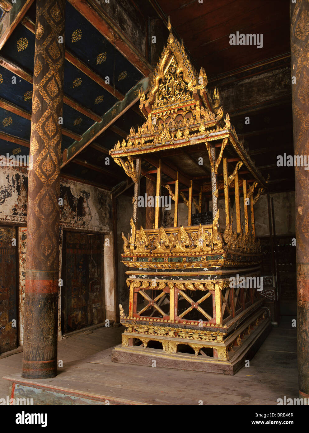 Ayutthaya period, 18th century, preaching pulpit (Thammat), Wat Choengta, Ayutthaya, Thailand Stock Photo