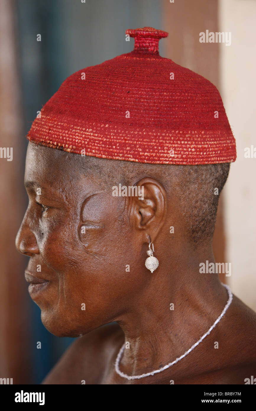 Voodoo priestess in Togoville, Togo, West Africa Stock Photo