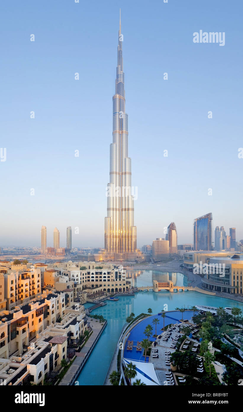 The Burj Khalifa, completed in 2010, the tallest man made structure in the world, Dubai, UAE Stock Photo