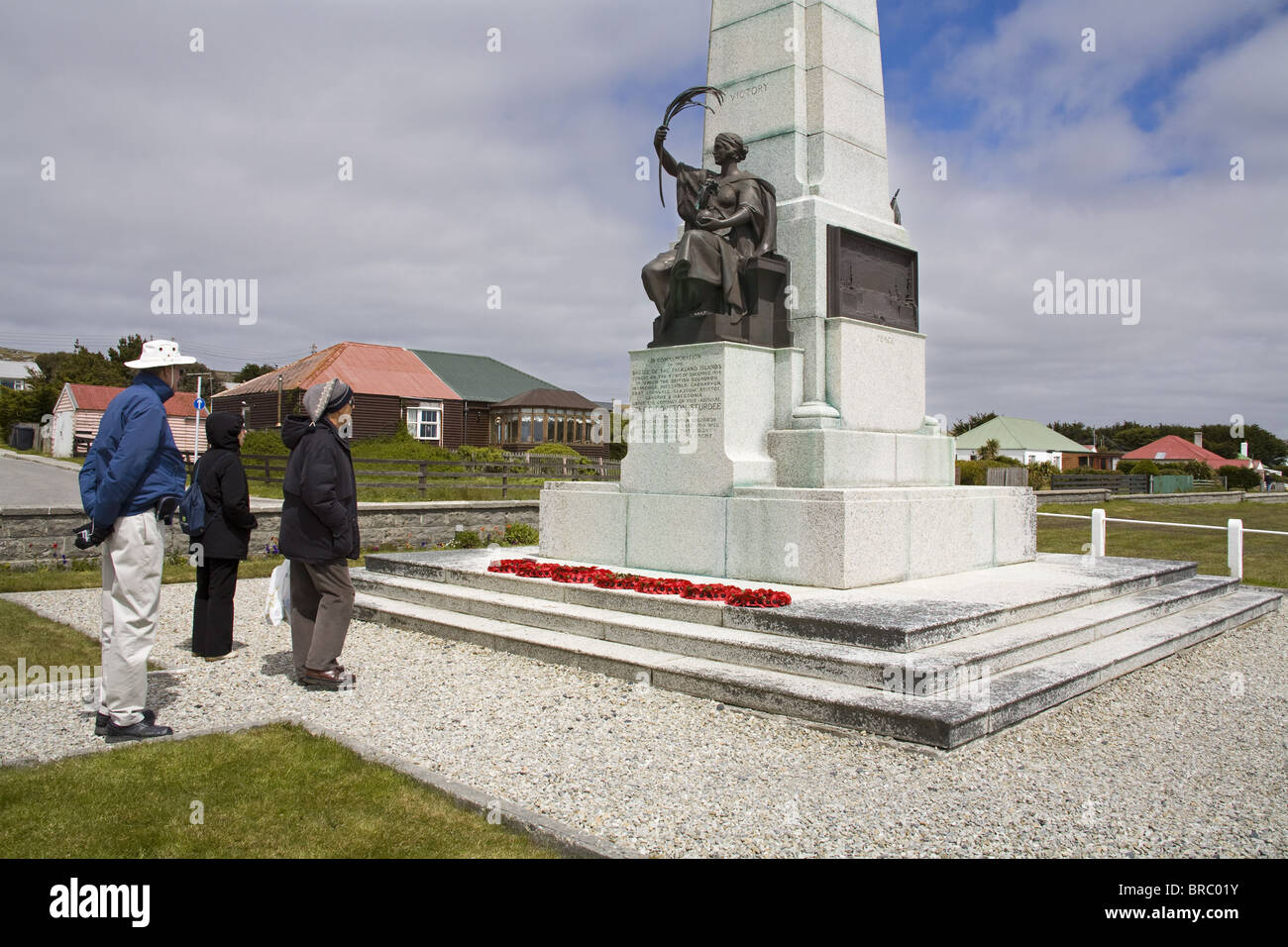 1914 Battle of the Falklands Memorial in Port Stanley, Falkland Islands (Islas Malvinas) Stock Photo
