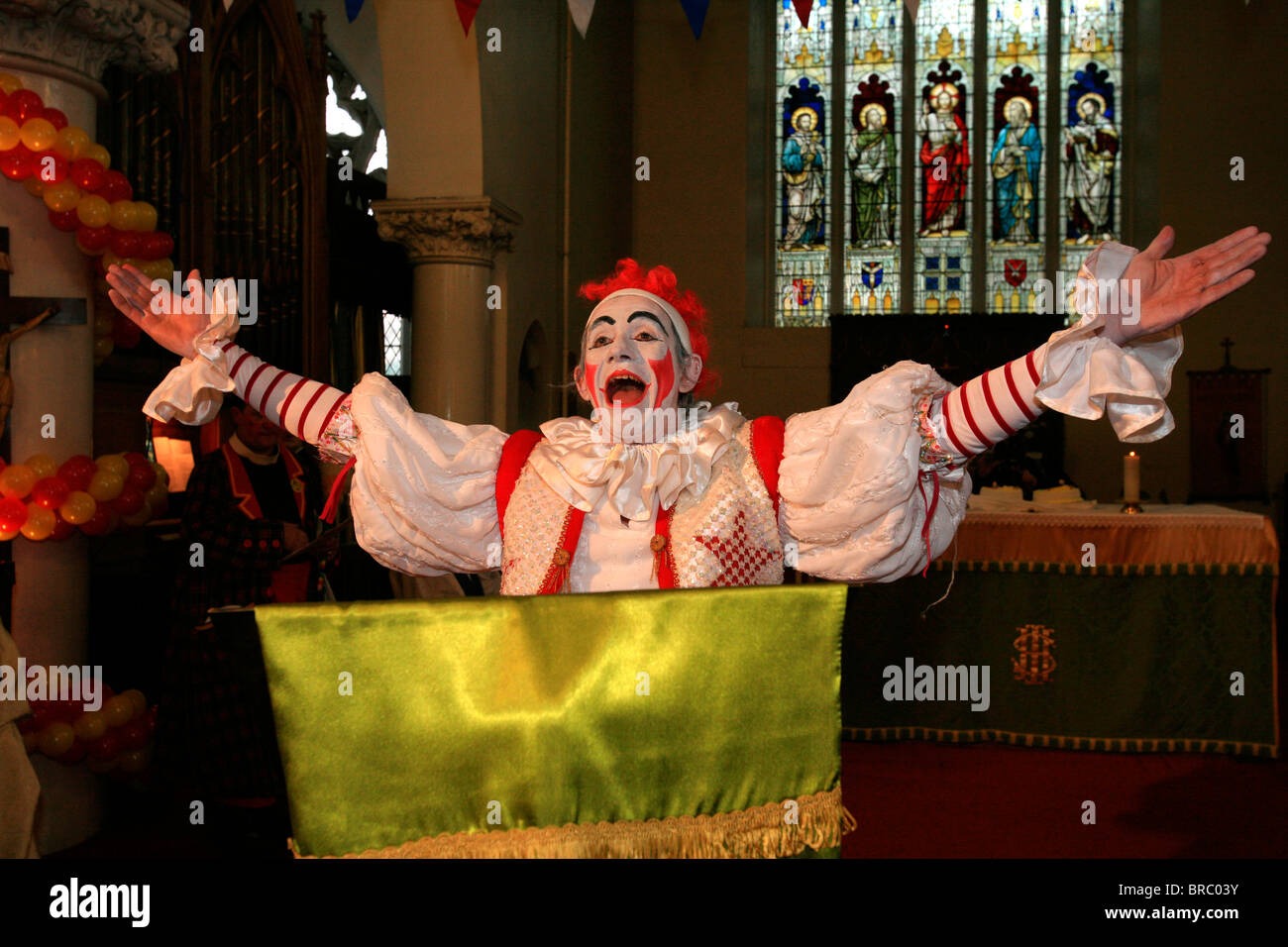 Annual Grimaldi clown service in London, England, UK Stock Photo