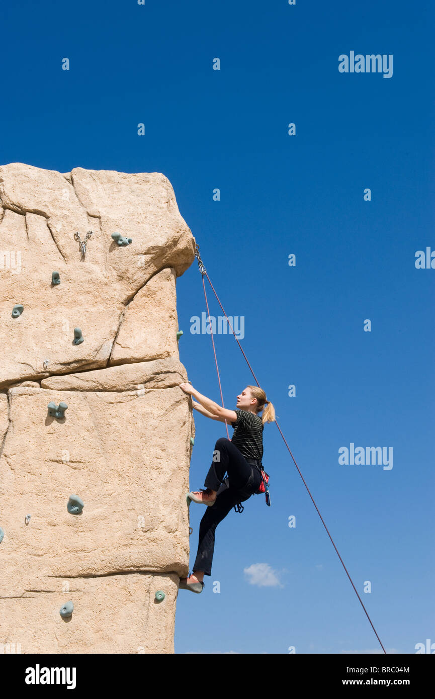 A recreational climber in Berlin Prenzlauer Berg, Berlin, Germany Stock