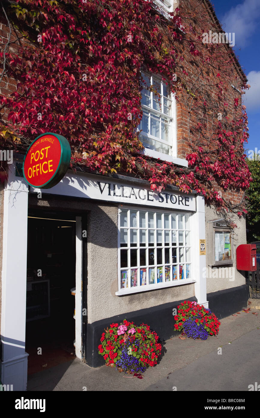 Village Post Office and stores in autumn sunshine, Acton Burnell