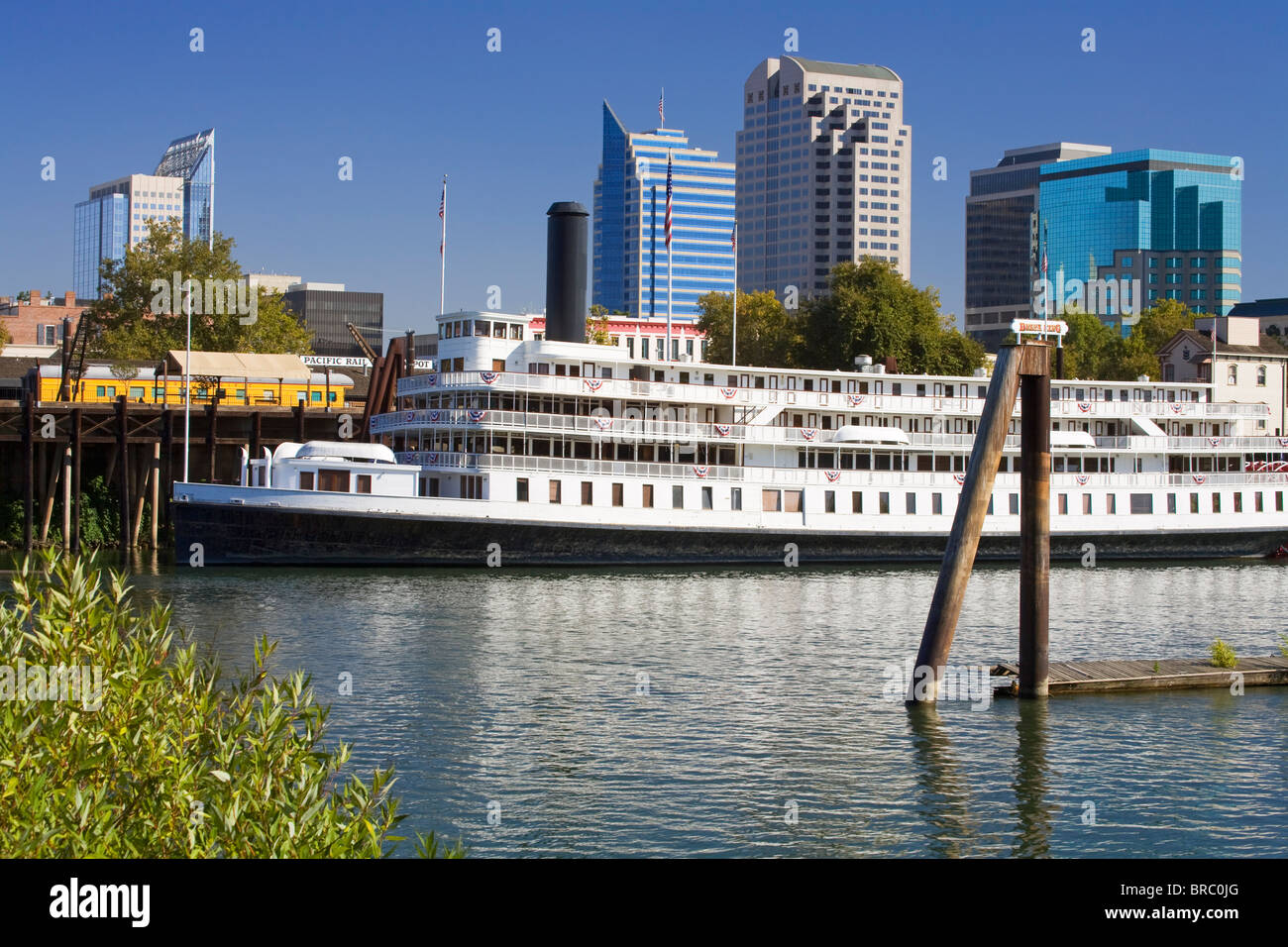 Delta King Paddle Steamer in Old Town Sacramento, California, USA Stock