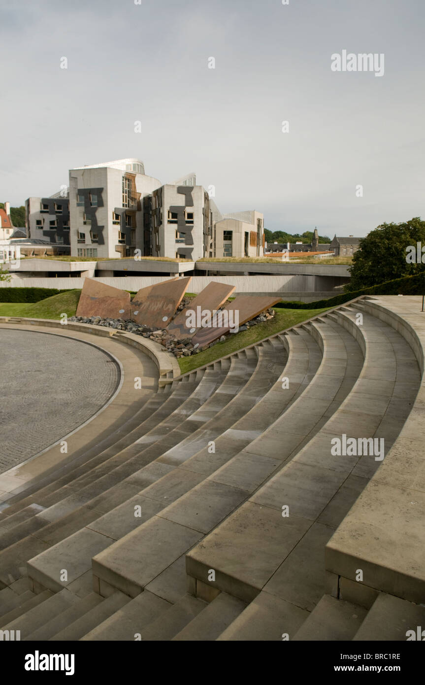 Scottish Parliament Building, from Our Dynamic Earth, Holyrood, Edinburgh. Stock Photo