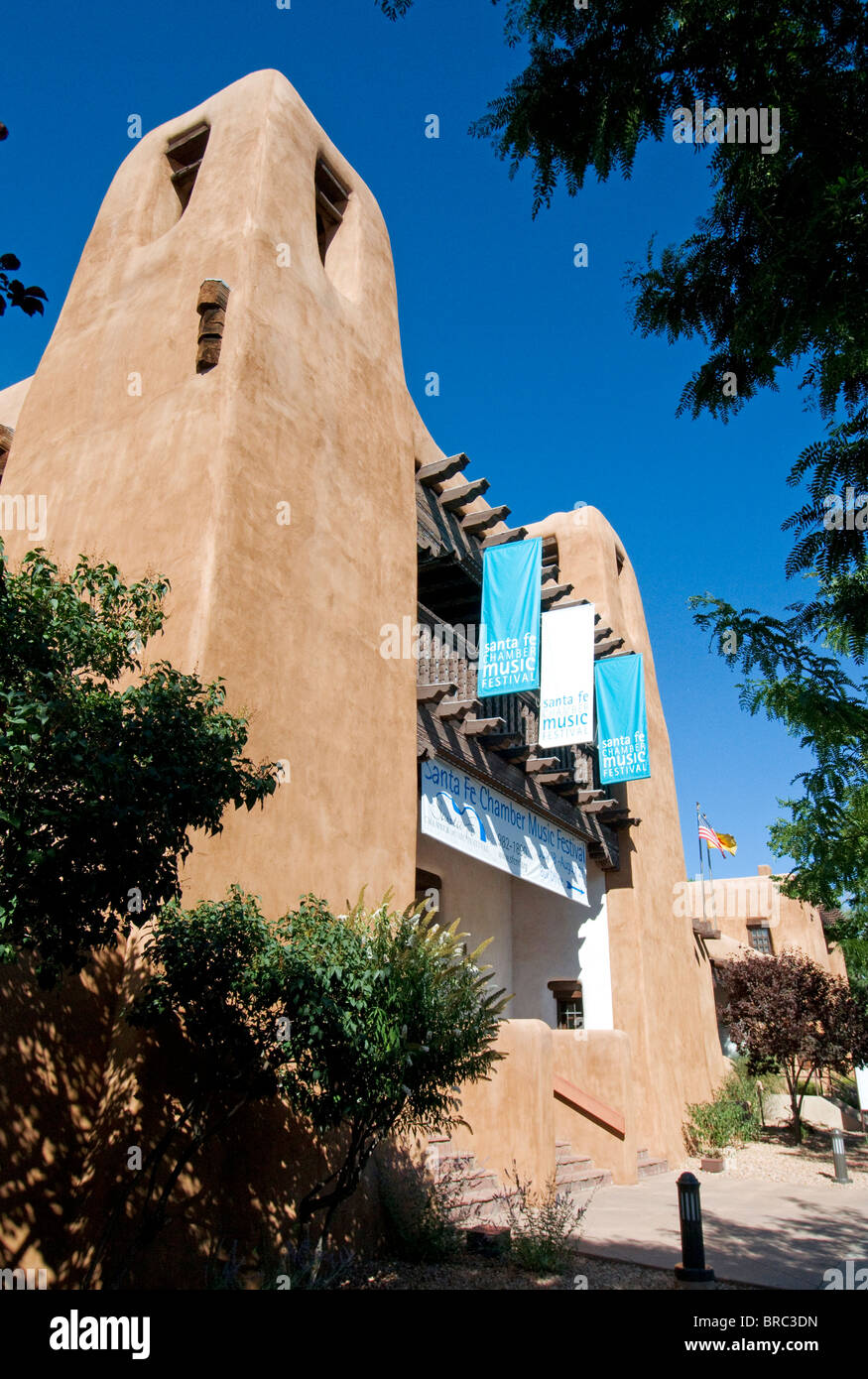 Santa Fe New Mexico Museum of Fine Arts USA southwestern Indian adobe Georgia O'Keeffe sculpture pueblo Mexican Stock Photo