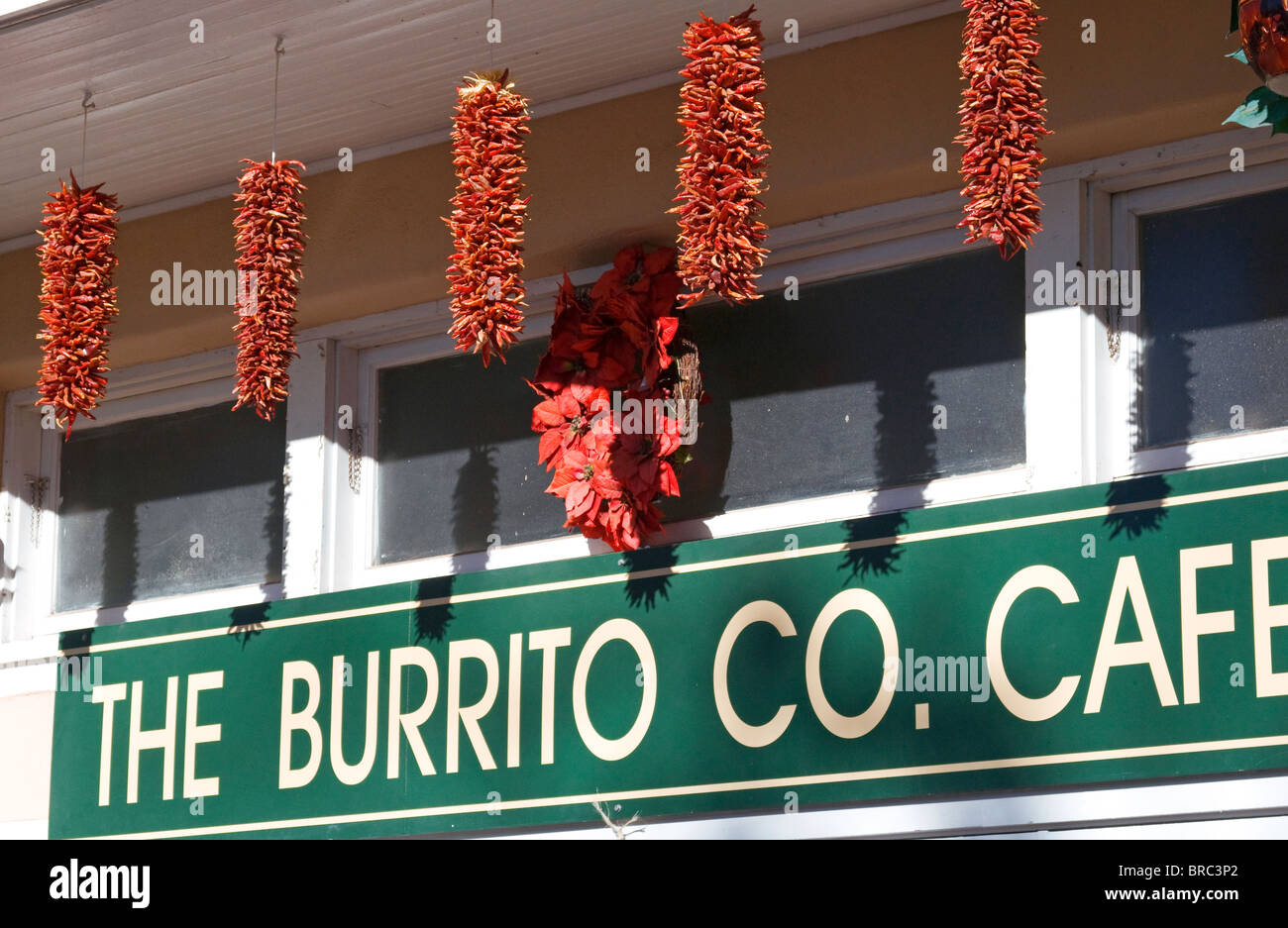 Burrito Cafe Mexican restaurant Santa Fe New Mexico Stock Photo