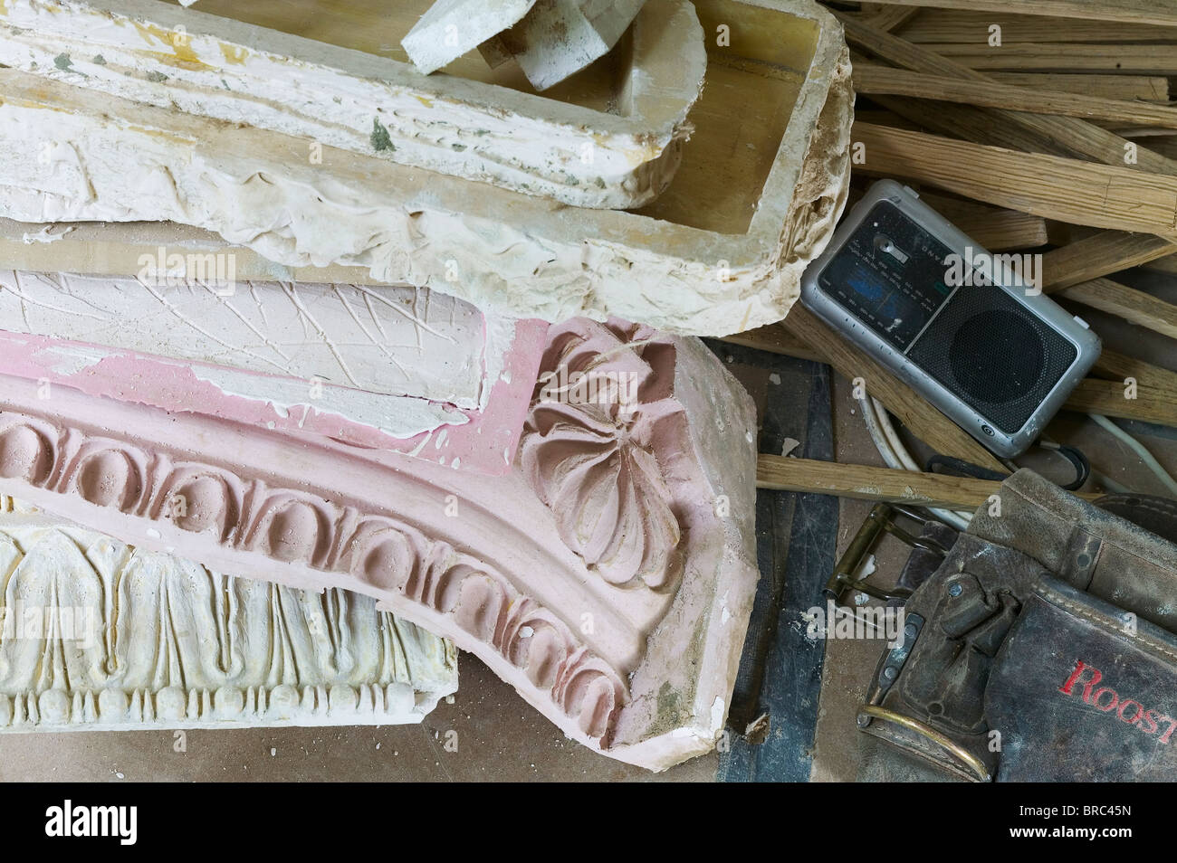 Detail Of Silicon Rubber For Making Mold For Cornice On Building