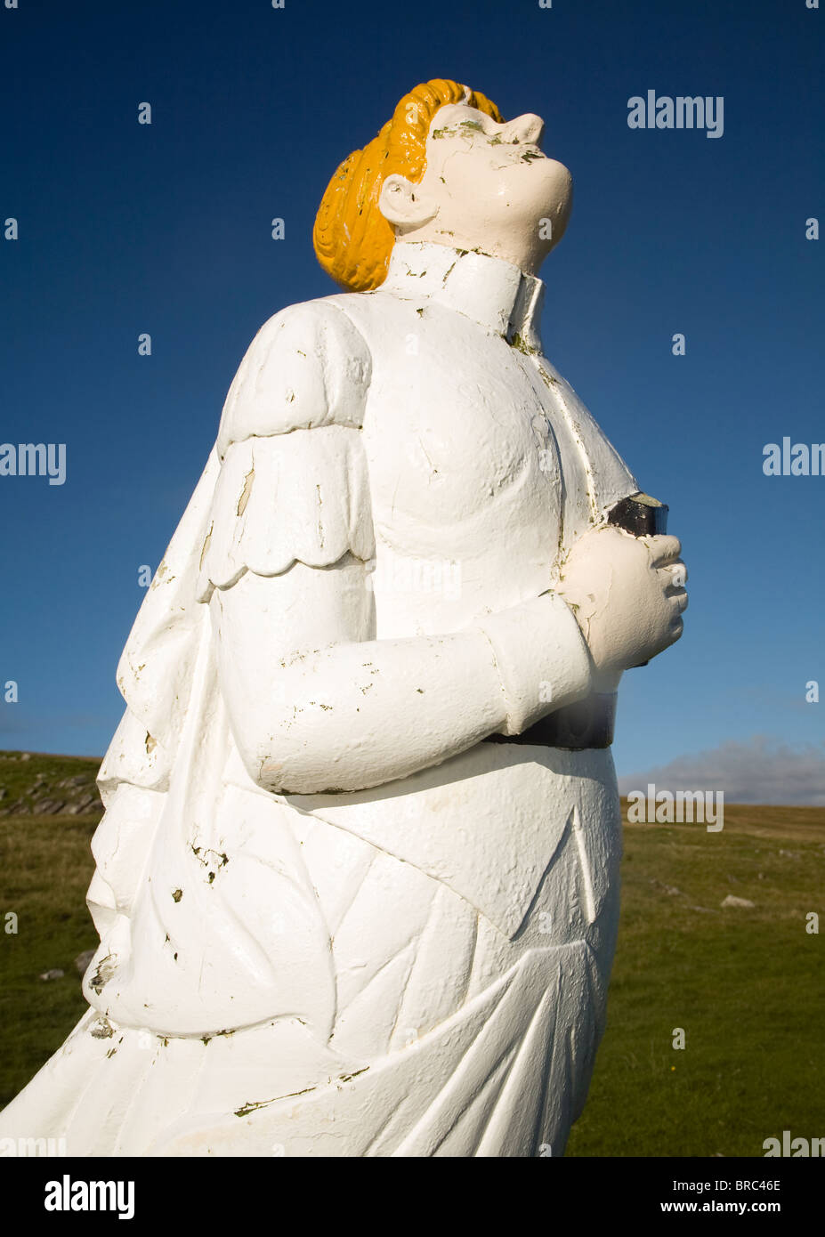 The White Wife statue, Otterswick, Yell, Shetland Islands Stock Photo