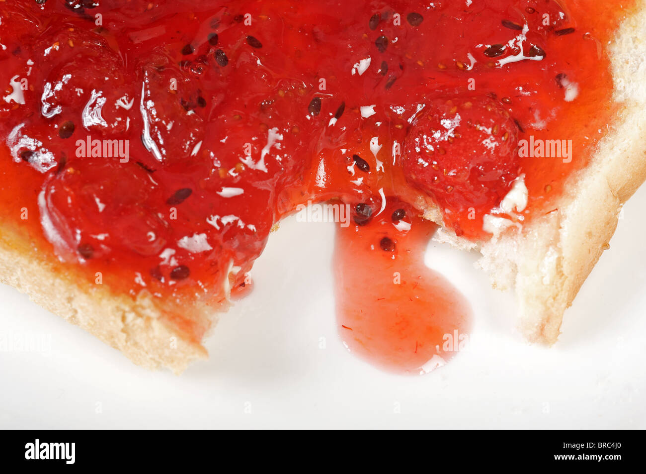 Homemade strawberry jam on toast Stock Photo Alamy