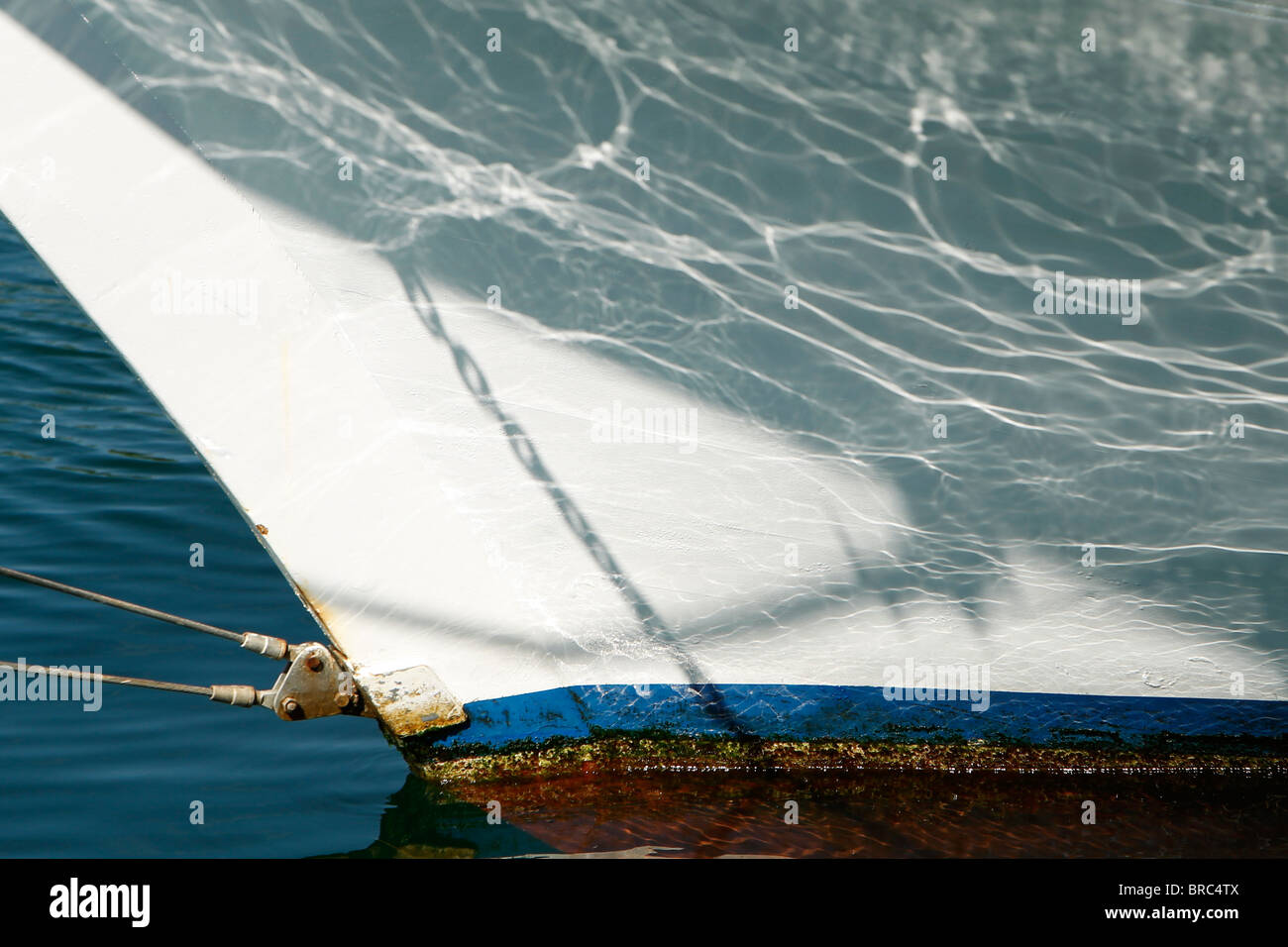 reflection of the water on a boat hull Stock Photo Alamy