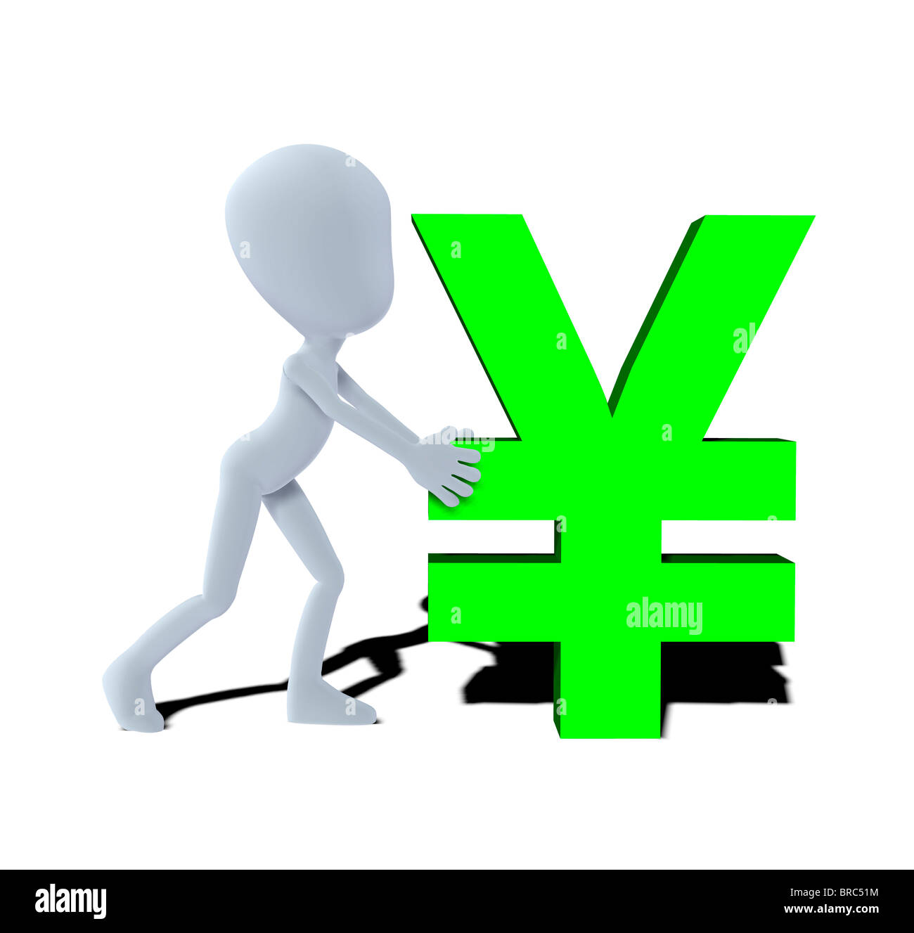concept figure with yen symbol Stock Photo
