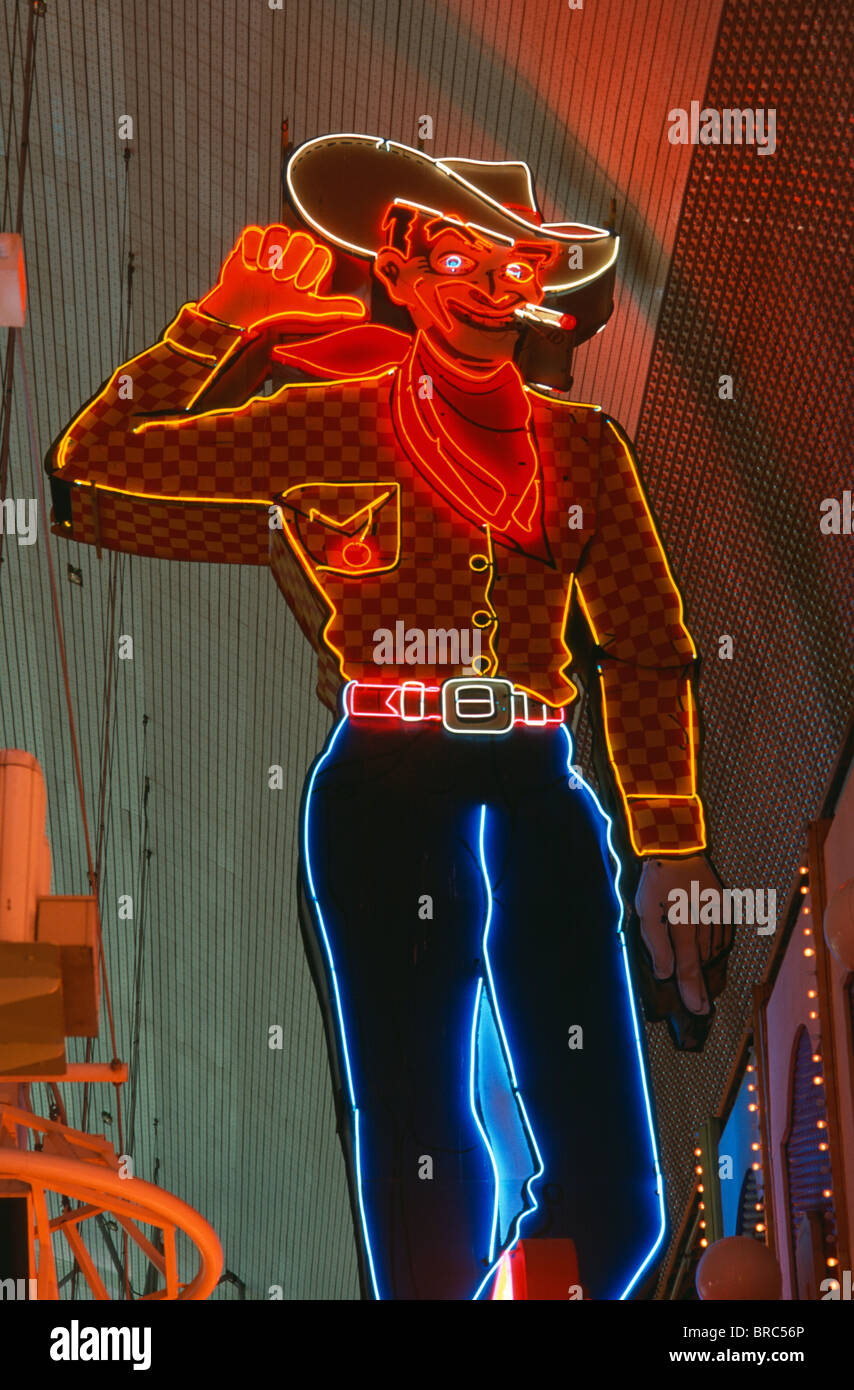 Cowboy neon sign in Las Vegas, Nevada, USA Stock Photo Alamy