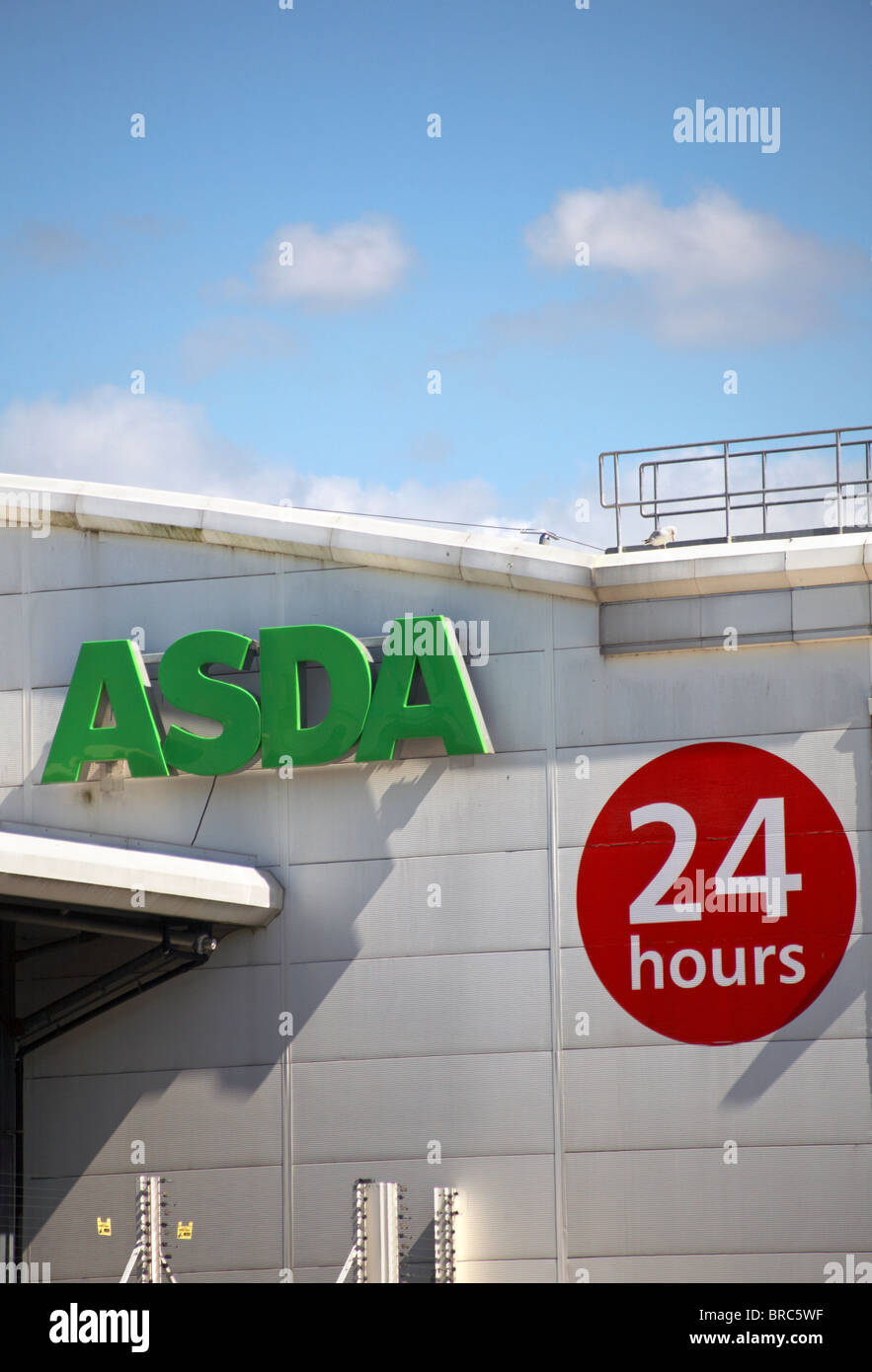 Asda 24 hours sign of Asda store shop at Poole, Dorset UK in August