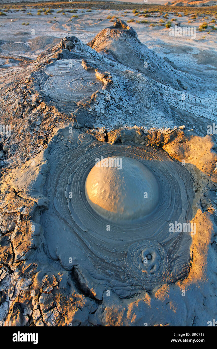 Mud erupting from a mud volcano, Qobustan, Azerbaijan Stock Photo - Alamy
