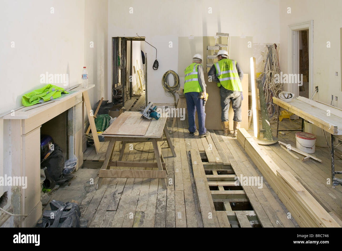 Work in progress on building site Stock Photo - Alamy