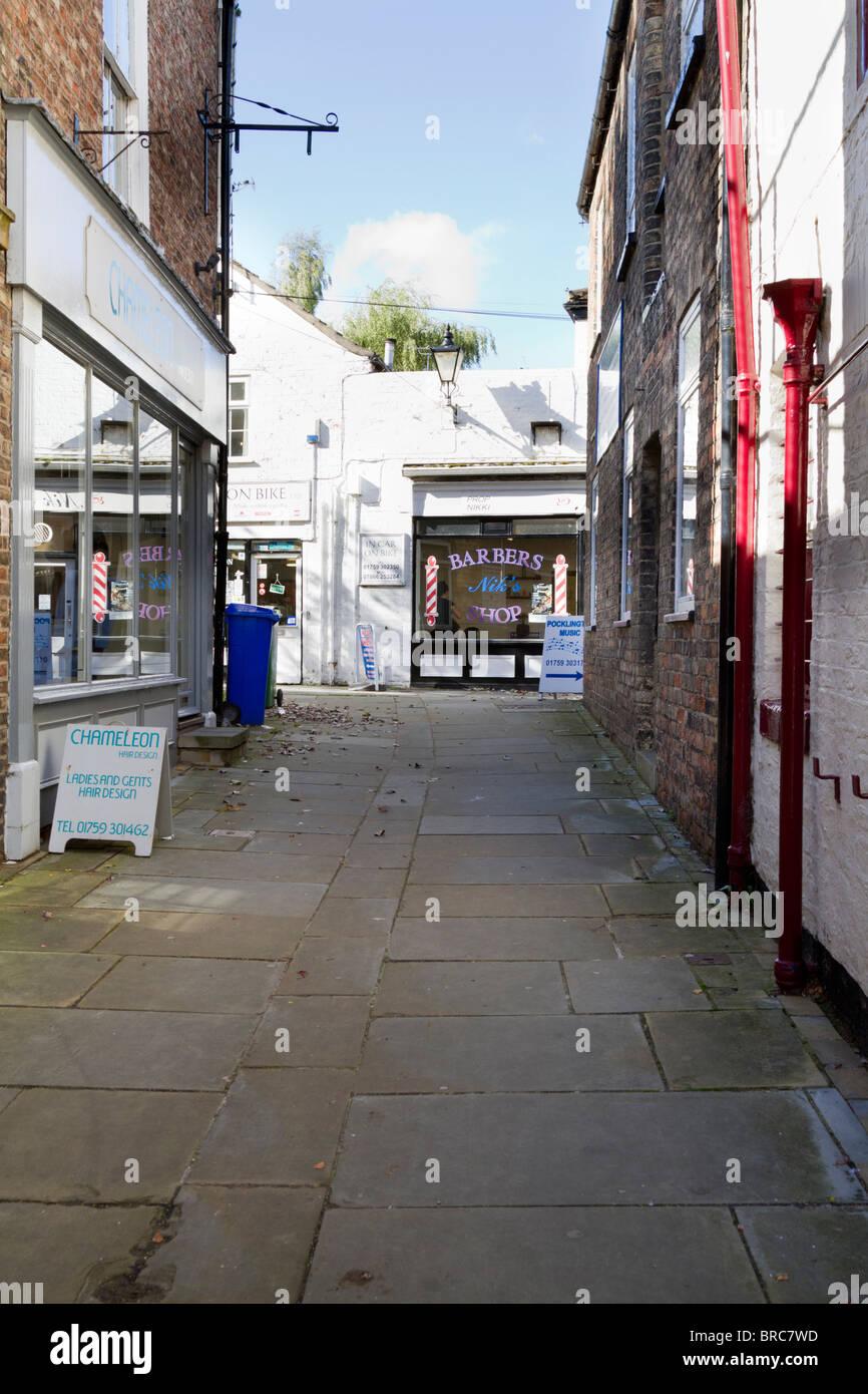 Pocklington alleyway with shops Stock Photo