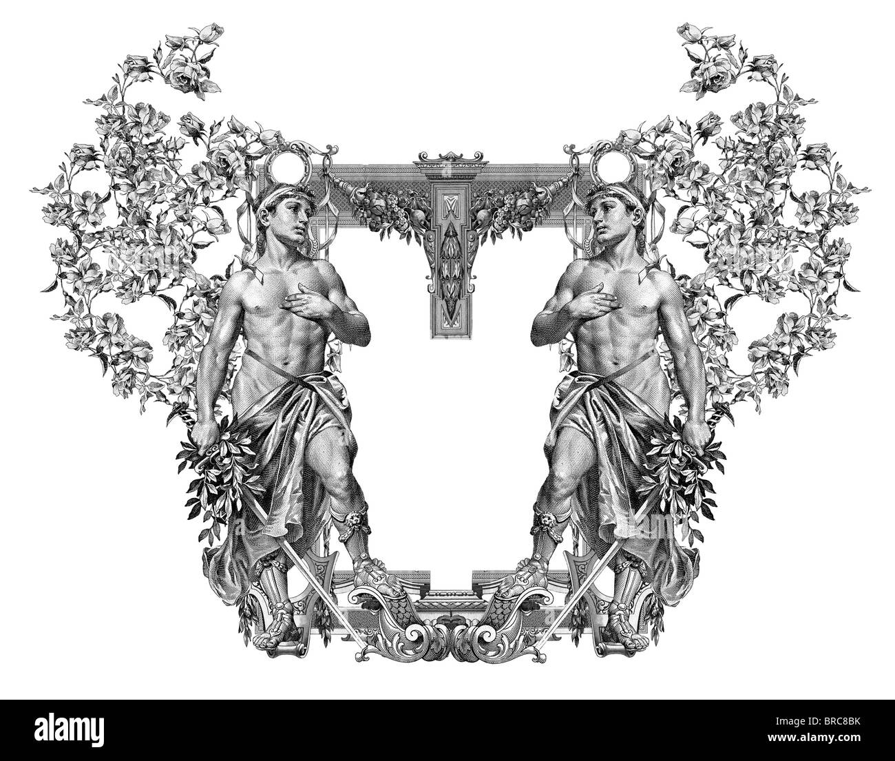 Two Frame Man Victorian frame vintage illustration man Black and White Stock Photos ...