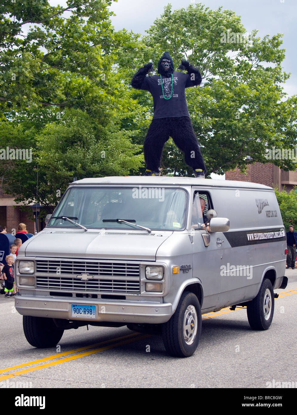 The Boom Box Parade in Willimantic Connecticut takes place every 4th of July Stock Photo