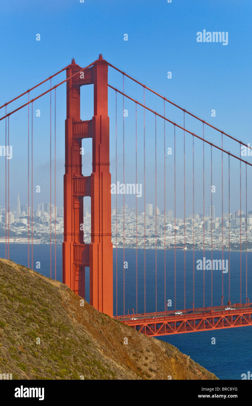 Golden Gate Bridge at sunset, San Francisco, California, USA Stock Photo