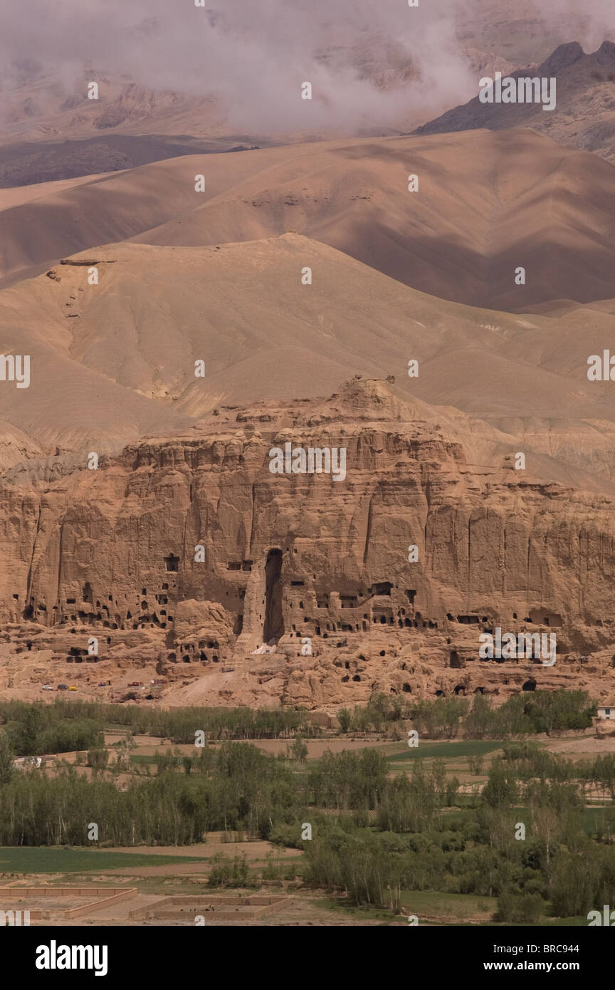Buddha carvings in rocks, Bamiyan Afghanistan Stock Photo