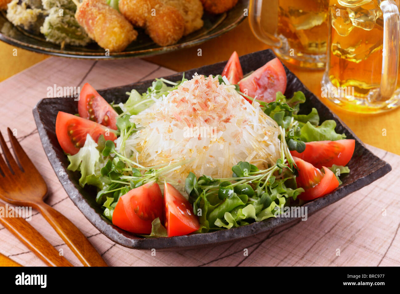 Daikon salad Stock Photo