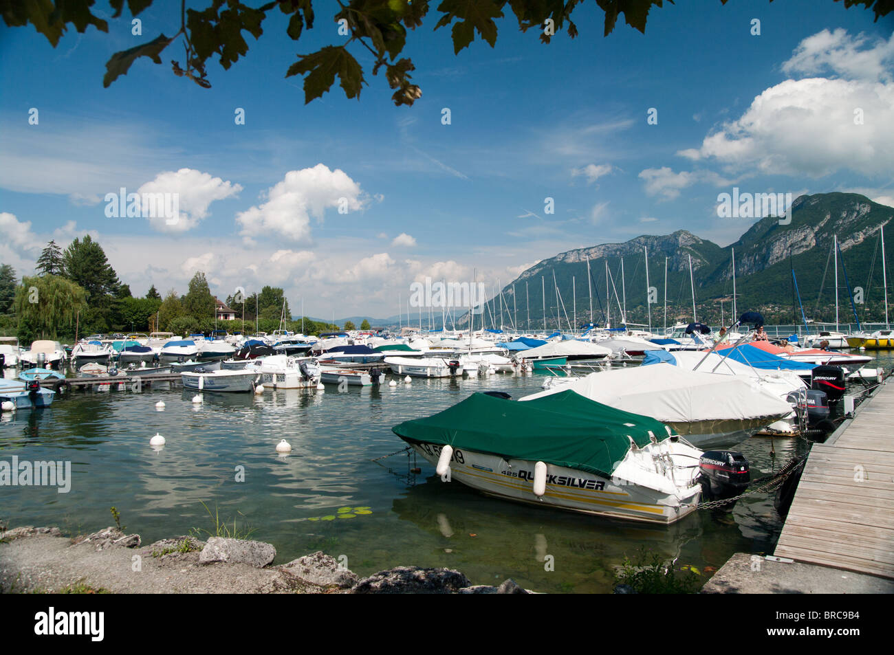 Harbour at St. Jorioz on Lake Annecy Stock Photo
