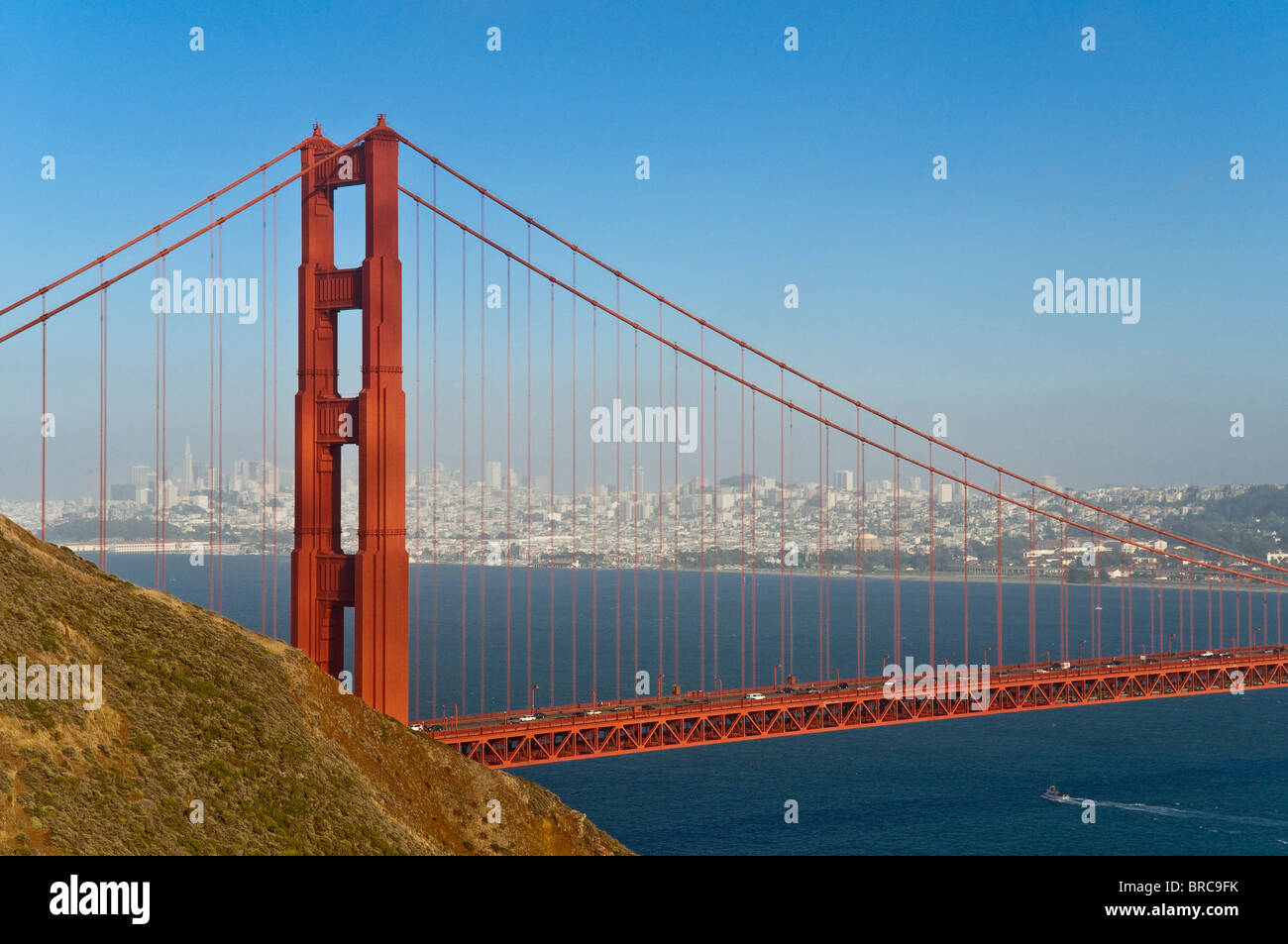 Golden Gate Bridge at sunset, San Francisco, California, USA Stock Photo