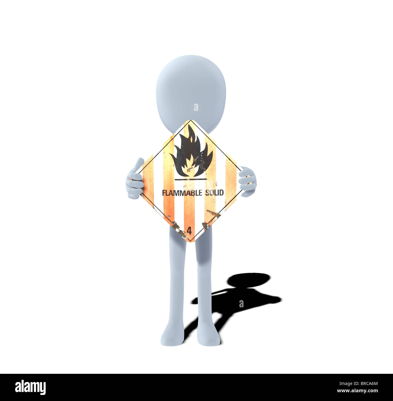 concept figure with warning sign flammable solids Stock Photo