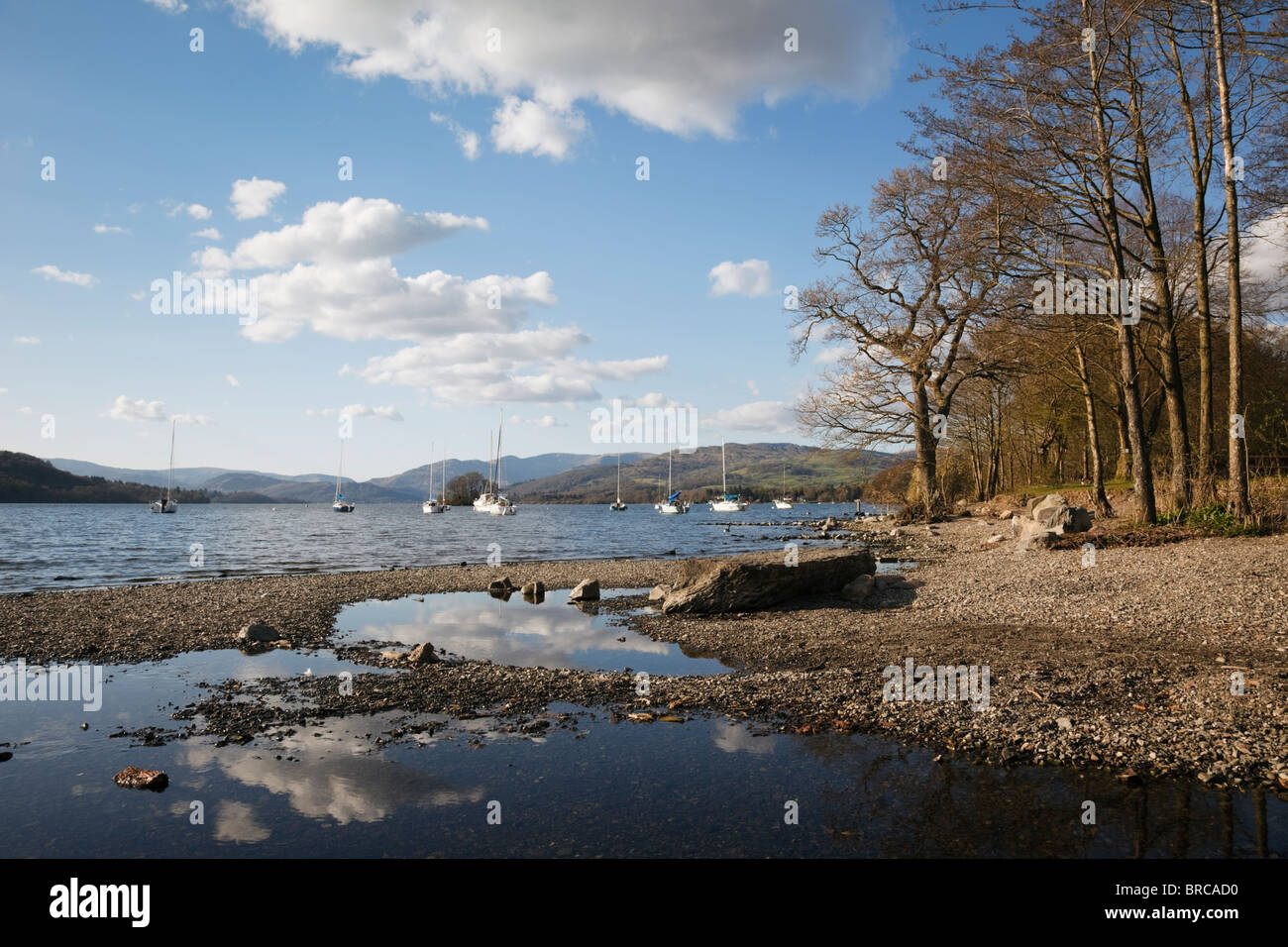 Bowness on Wndermere, Cumbria, England, UK, Britain. View north along Lake Windermere Stock Photo