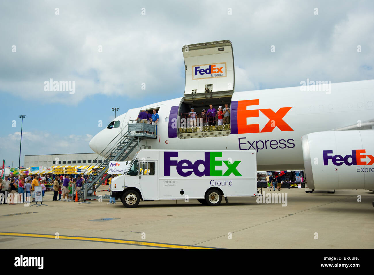 FedEx airplane Airbus A310F van display demonstration at air show airfest  Stock Photo - Alamy