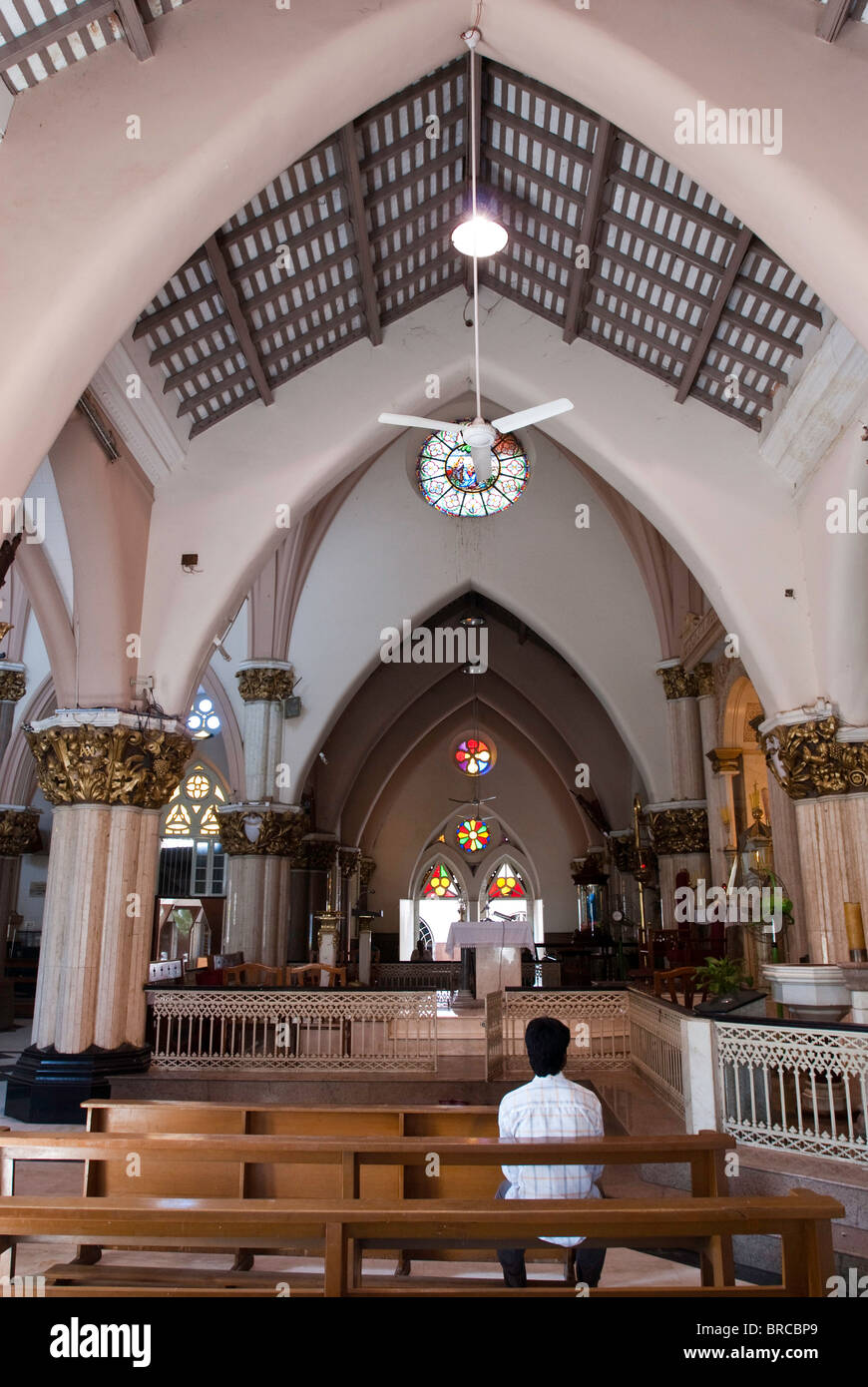 Interior of Saint Mary’s basilica in Shivajinagar ; Bengalooru; Bangalore ; Karnataka ; India Stock Photo