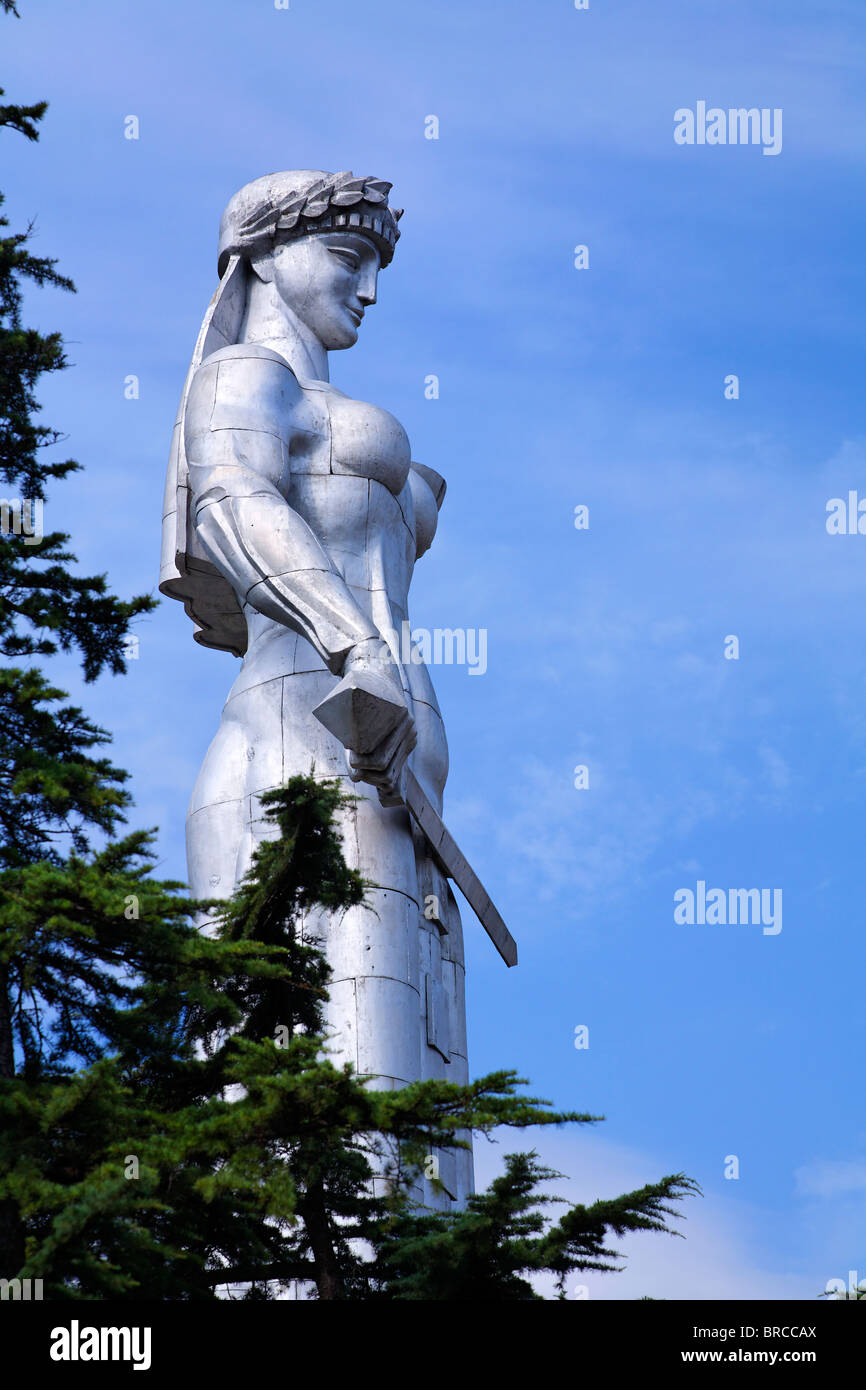 The aluminium statue of Kartlis Deda, Mother Georgia, Tbilisi, Georgia Stock Photo