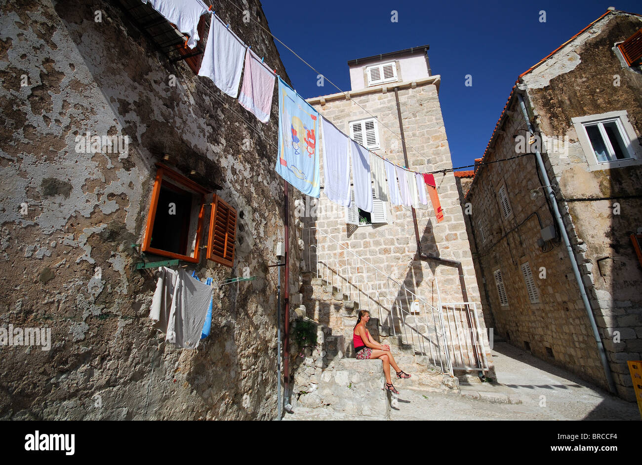 DUBROVNIK, CROATIA. View of a street in the old town. 2010. Stock Photo