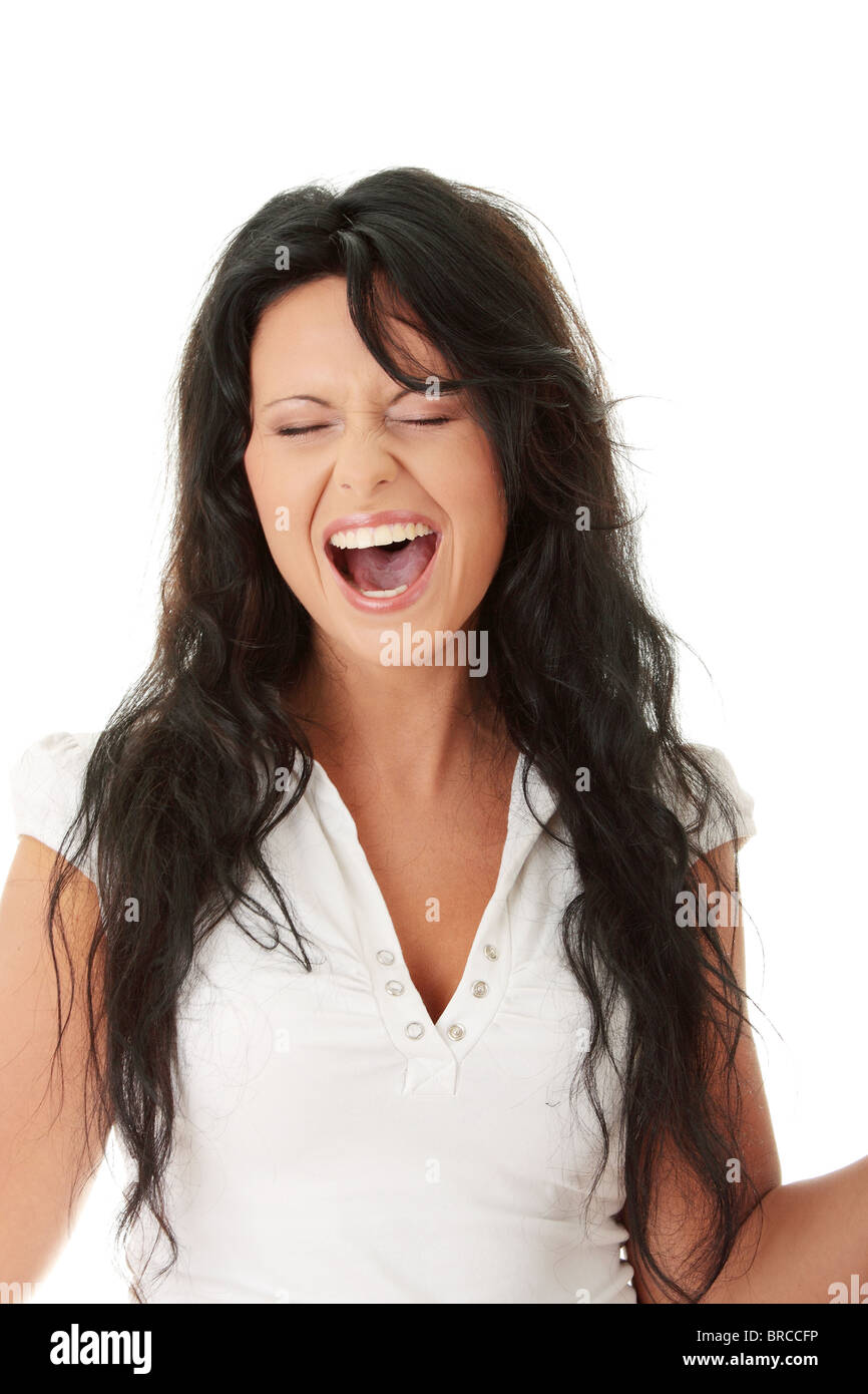 Young beautiful woman portrait, isolated on white background Stock ...