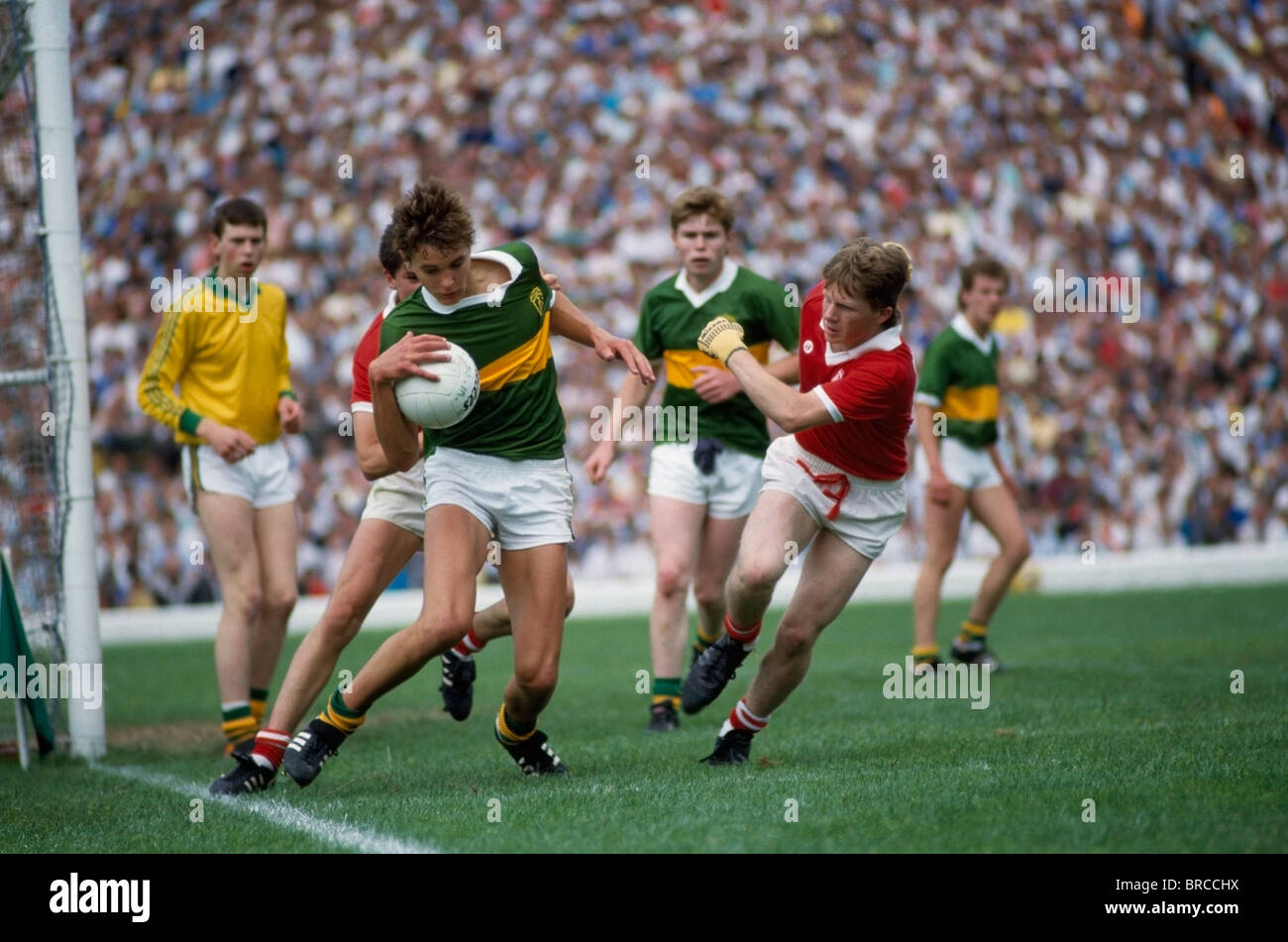 Gaelic Football, Kerry V., Cork (Red) Stock Photo