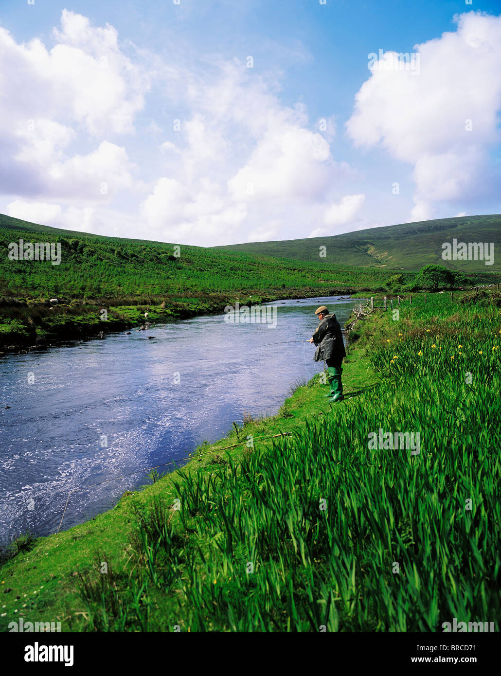 Owenmore River, Bangor Erris, Co Mayo, Ireland; Salmon Fishing Stock Photo