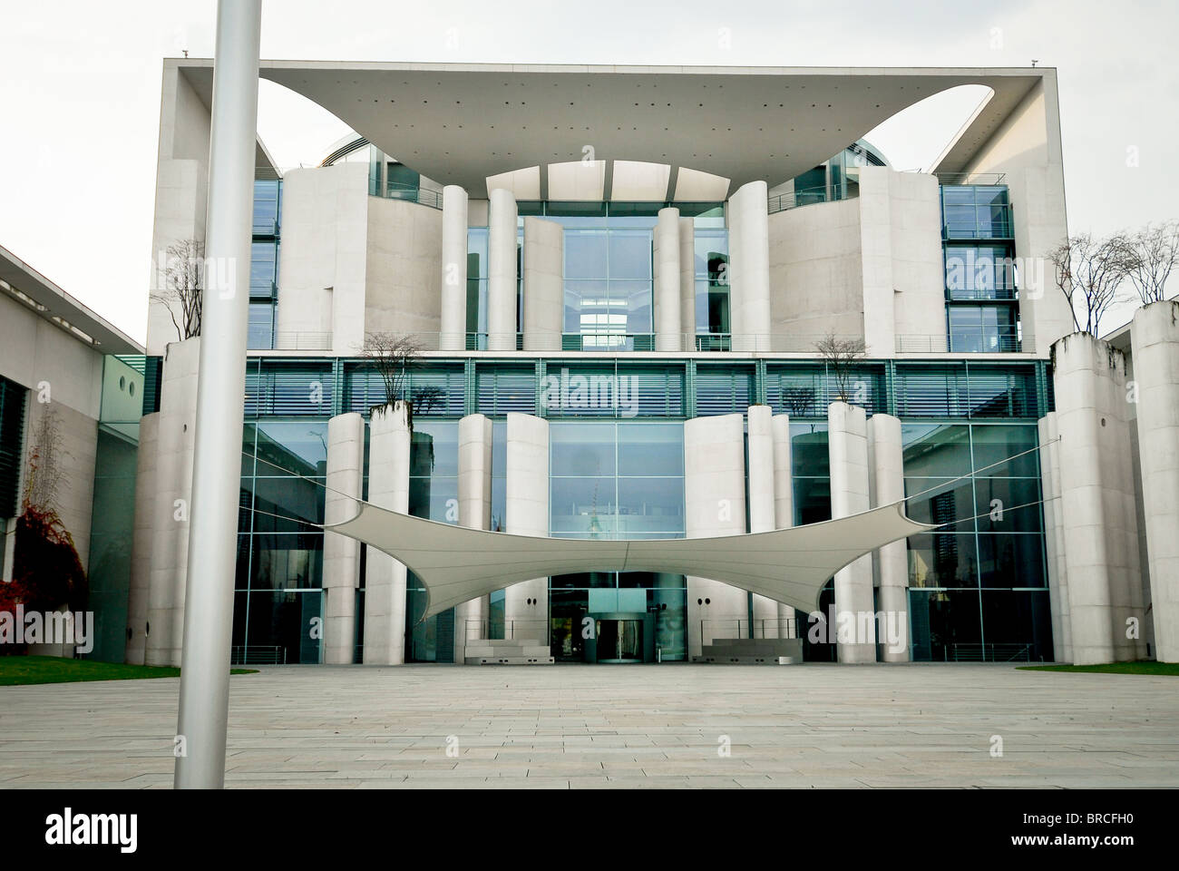 Exterior of the Chancellor's Office or Bundeskanzleramt,  (Kanzleramt) is the office of the Chancellor. Stock Photo