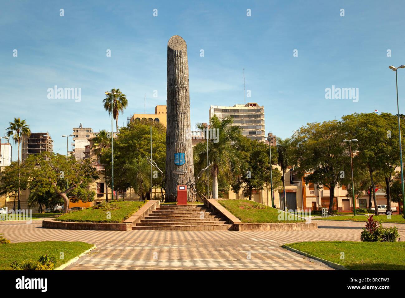 Madre de Ciudades Monument, Plaza de Armas, Asuncion, Paraguay Stock Photo