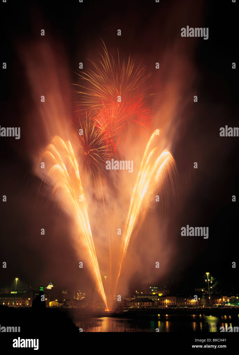 Derry, Co Derry, Ireland; Display Of Fireworks Stock Photo Alamy