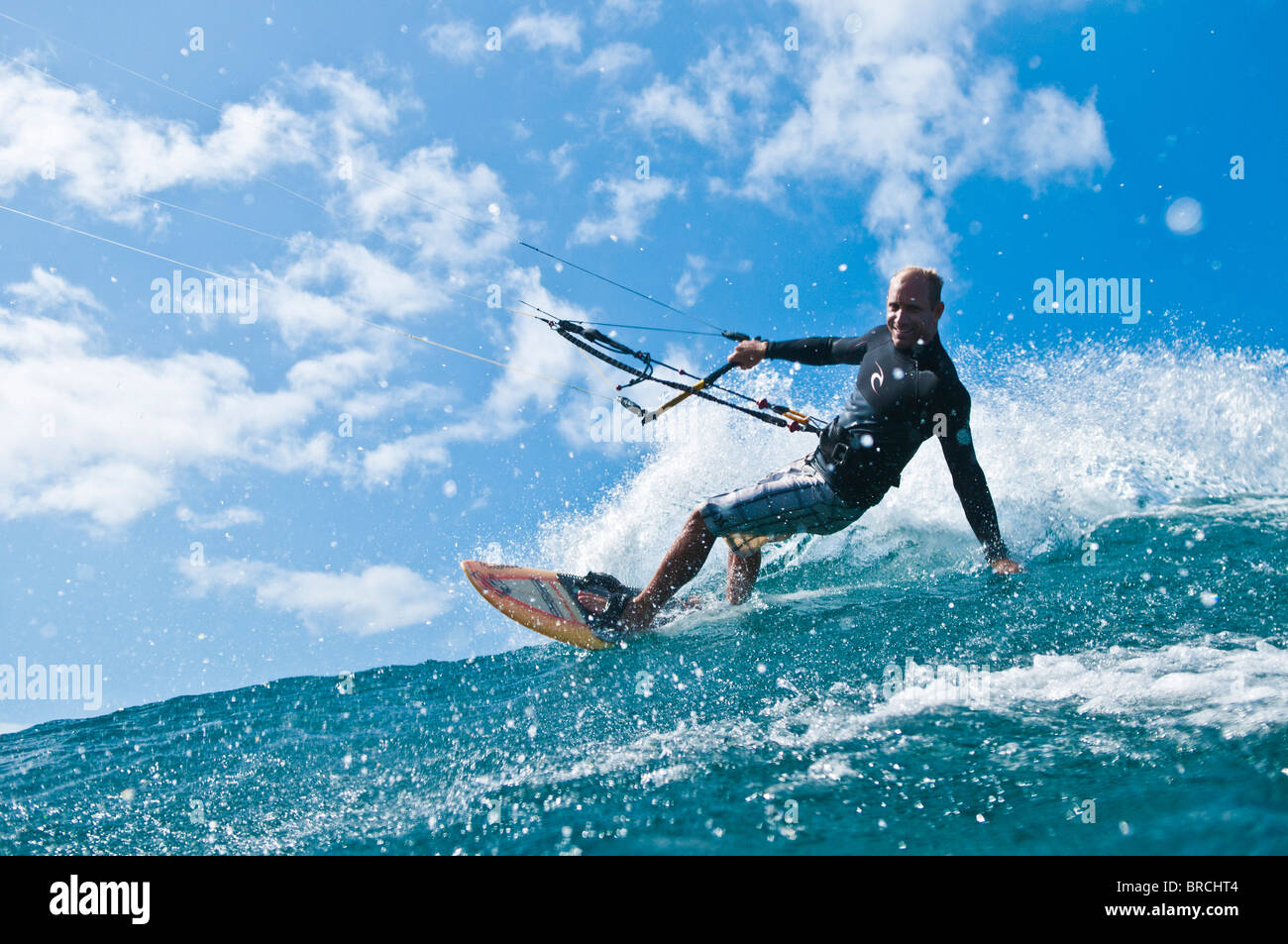 Kitesurfing, Kauai, Hawaii Stock Photo Alamy